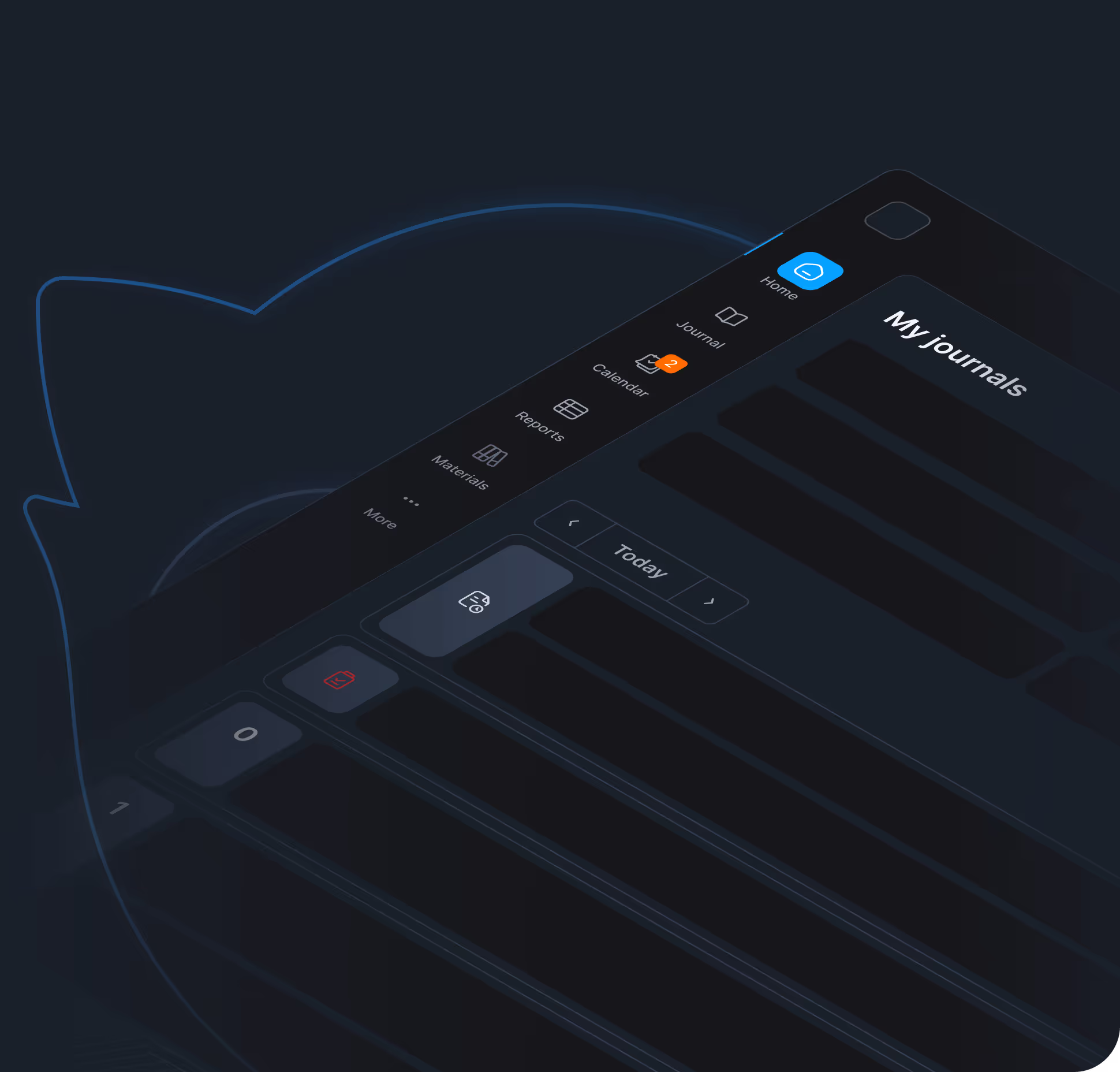 eKool V3 sketched view in dark mode